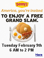 Enjoy a free breakfast at Denny's Restaurant.